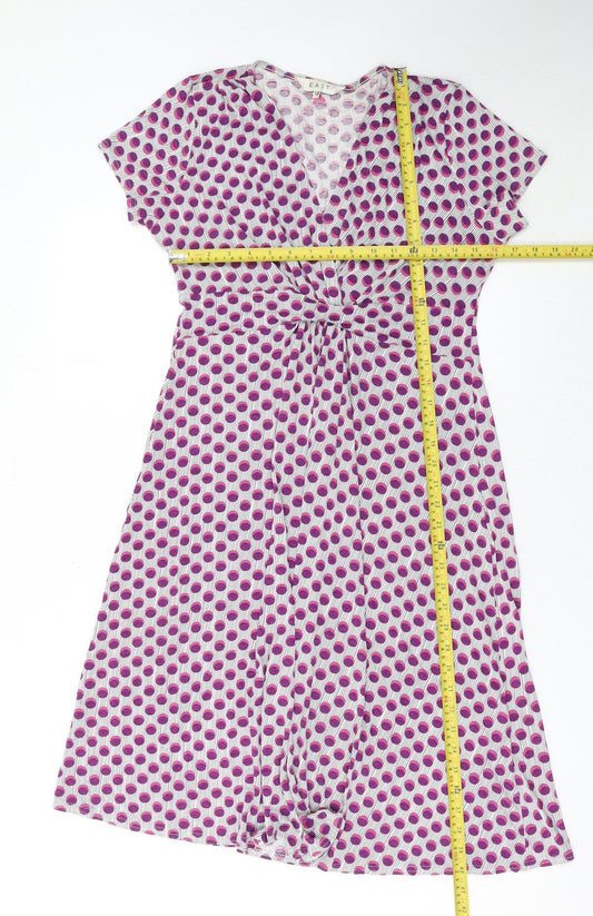 East Women Pink Polka Dot Stretch Shift Dress Size 10