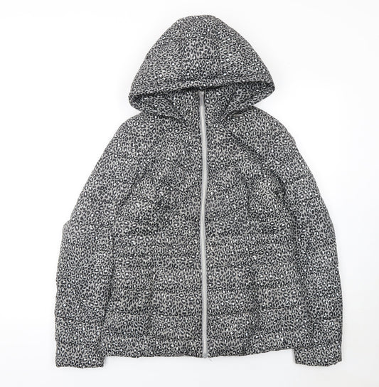 Womens UK Size 10 F&F Grey Puffer Jacket