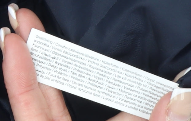 F&F Women's Blue Hooded Quilted Puffer Jacket Size 12