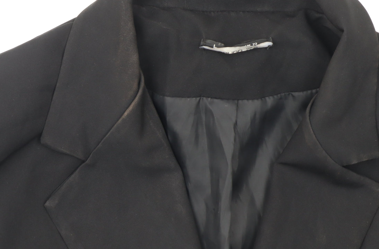 Boohoo Women Black Size 22 Double-Breasted Blazer Jacket