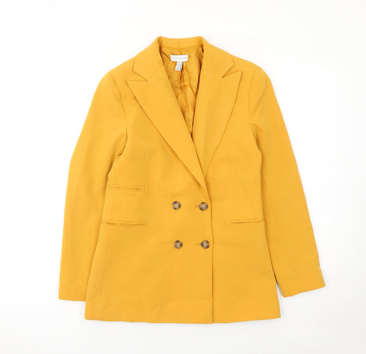 Womens UK Size 4 Topshop Regular Yellow Blazer