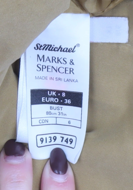 Womens UK Size 8 Marks and Spencer Brown Parka Coat