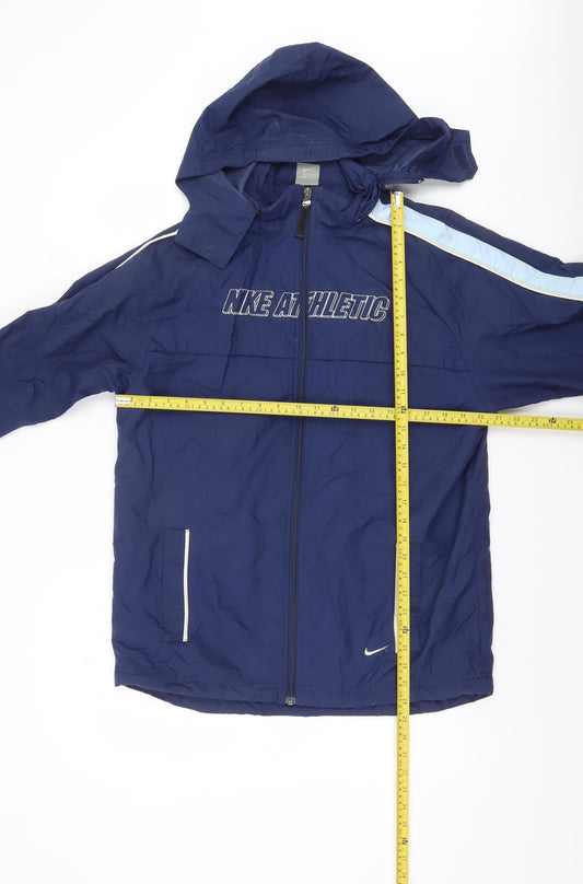 Nike Women's Blue Hooded Windbreaker Jacket Size 20 Lightweight Nylon