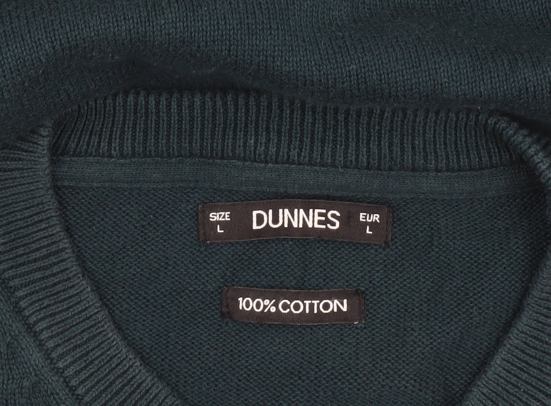 Dunnes Men’s Green Cotton Crew Neck Jumper Size L