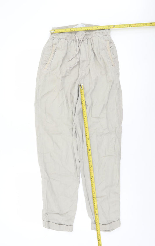 Primark Women Beige 2XS Lyocell Jogger Trousers with Pockets