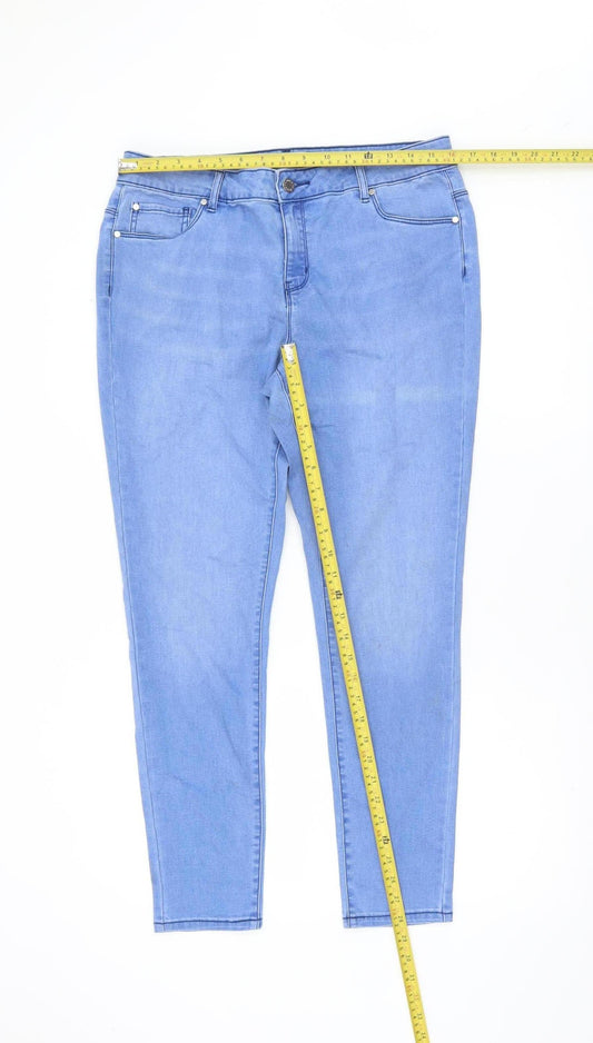 Denim Co Women's Blue Skinny Jeans Size 16 Stretch Denim
