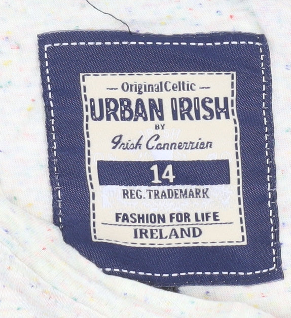 Womens UK Size 14 Urban Irish Ivory Basic T-Shirt