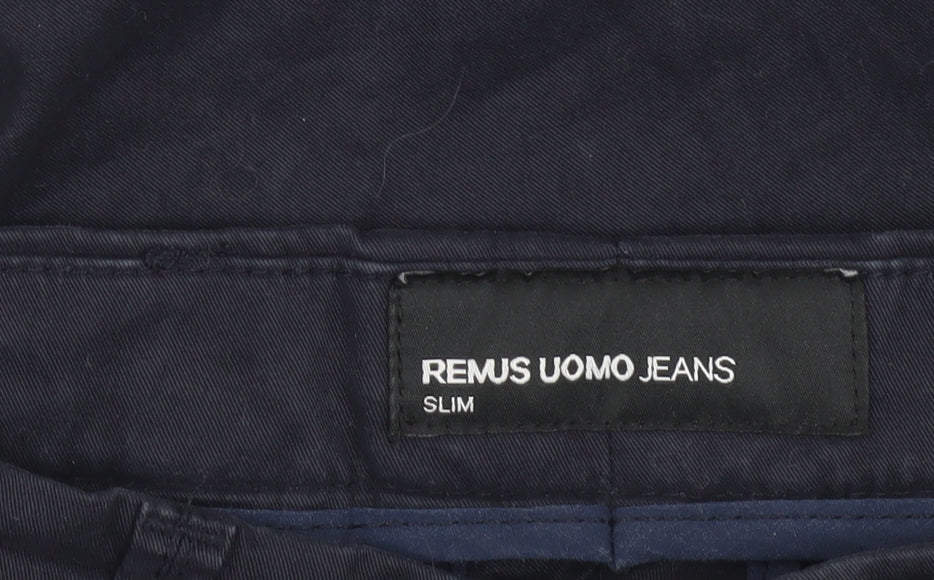 Remus Uomo Men's Blue Slim Fit Chino Trousers 32S