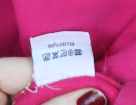 Superdry Women’s Pink Pullover Hoodie Size M 100% Cotton Logo Print