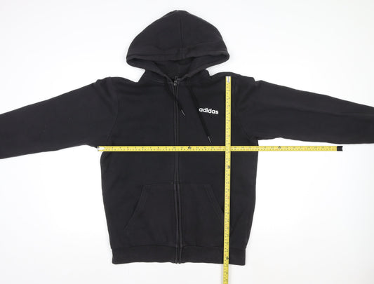 Adidas Men's Black M Basic Full Zip Hooded Activewear Jacket