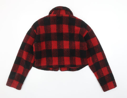 Womens UK Size 12 PRETTYLITTLETHING Red Bomber Jacket