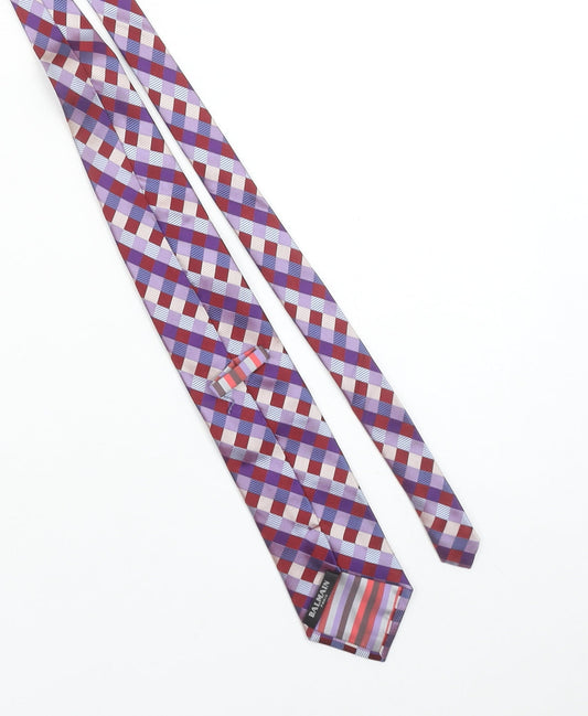 Balmain Paris Men's Multicoloured Silk Plaid Designer Tie One Size