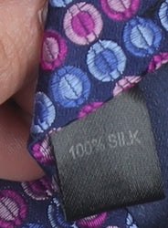 Austin Reed Men's Blue Geometric Slim Silk Tie 100% Silk