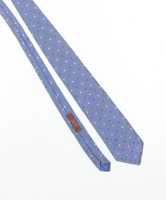Marks and Spencer Men’s Blue Italian Fine Silk Patterned Tie