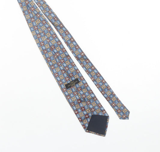 Marks and Spencer Men's Blue Geometric Silk Tie