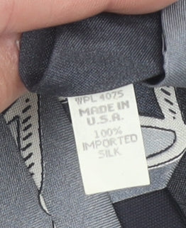 Oscar de la Renta Mens Grey Silk Designer Tie Couture Collection