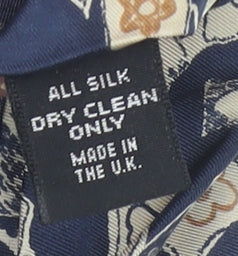 Welch Margetson Men's Blue Geometric Silk Vintage Tie