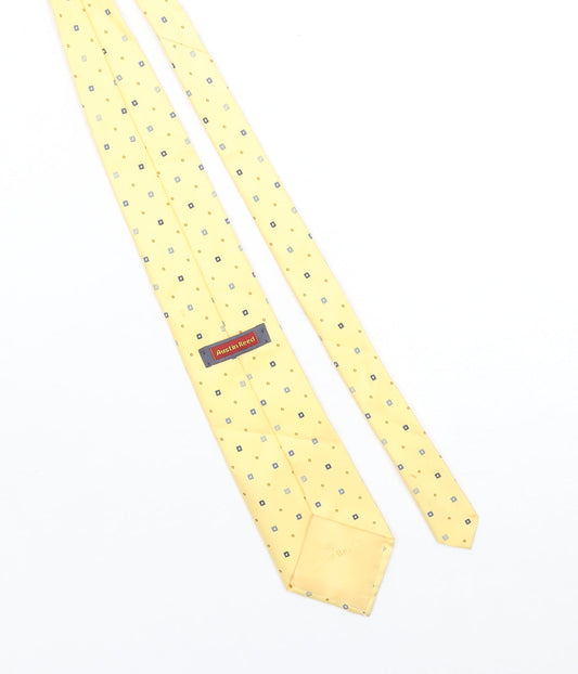 Austin Reed Men's Yellow Silk Geometric Tie Made in England