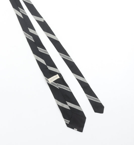 Gianni Versace Men's Black Striped Silk Designer Tie One Size
