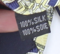 Victor Laurent Men's Yellow Geometric 100% Silk Tie One Size