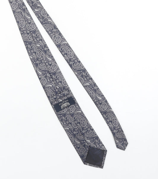 The Savile Row Company Men's Blue Paisley 100% Silk Tie