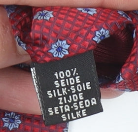 Van Gils Men's Red Floral Silk Designer Tie One Size