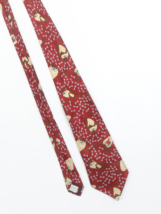 Looney Tunes Men's Red Cartoon Character Woven Tie One Size