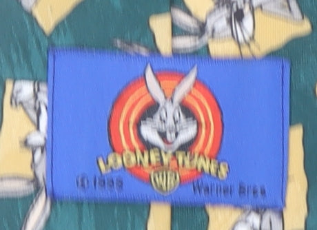 Looney Tunes Men's Green Polyester Cartoon Tie Bugs Bunny Design