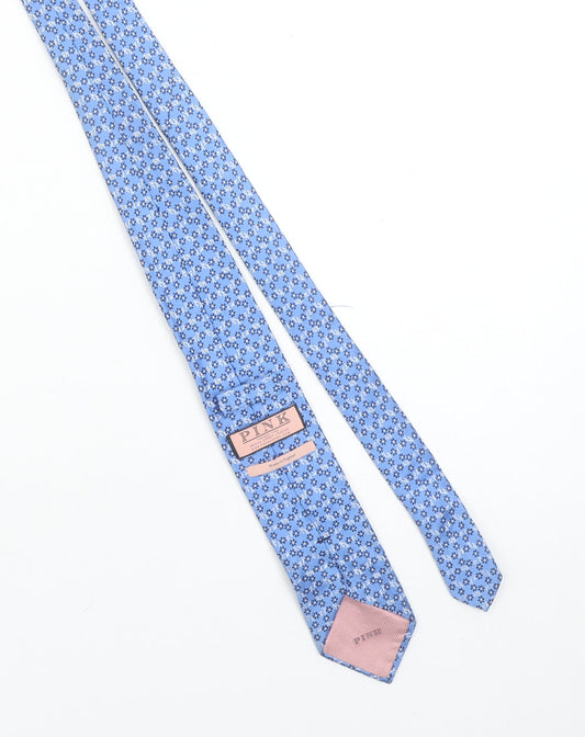Thomas Pink Men's Blue Floral Silk Tie - Designer Style