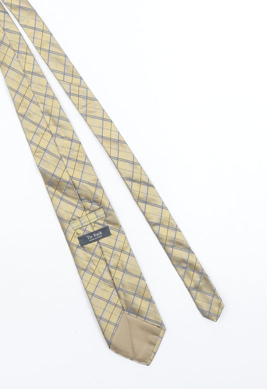 Tie Rack Men's Beige Silk Checked Italian Tie One Size