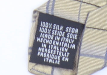 Tie Rack Men's Beige Silk Checked Italian Tie One Size
