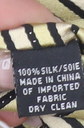 Calvin Klein Men's Beige Striped Silk Designer Tie One Size