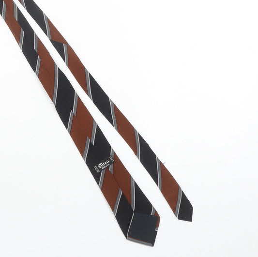 Altea Milano Men’s Brown Striped Silk Designer Tie One Size