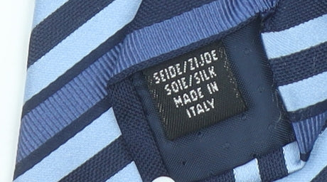 Fellini Men's Blue Striped Pure Silk Italian Tie