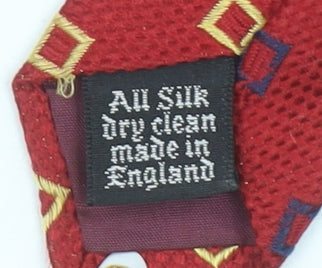 Charles Tyrwhitt Men's Red Geometric Silk Tie Made in England