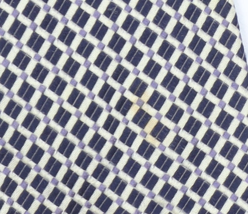 Daniel Hechter Men's Blue Geometric 100% Silk Tie – Excellent Condition