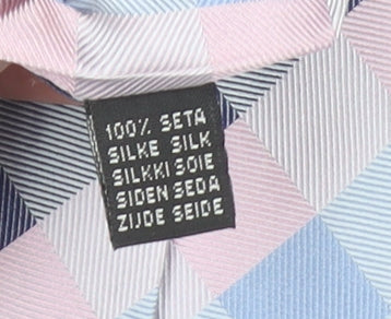 Baumler Men's Blue Checked 100% Silk Designer Tie One Size