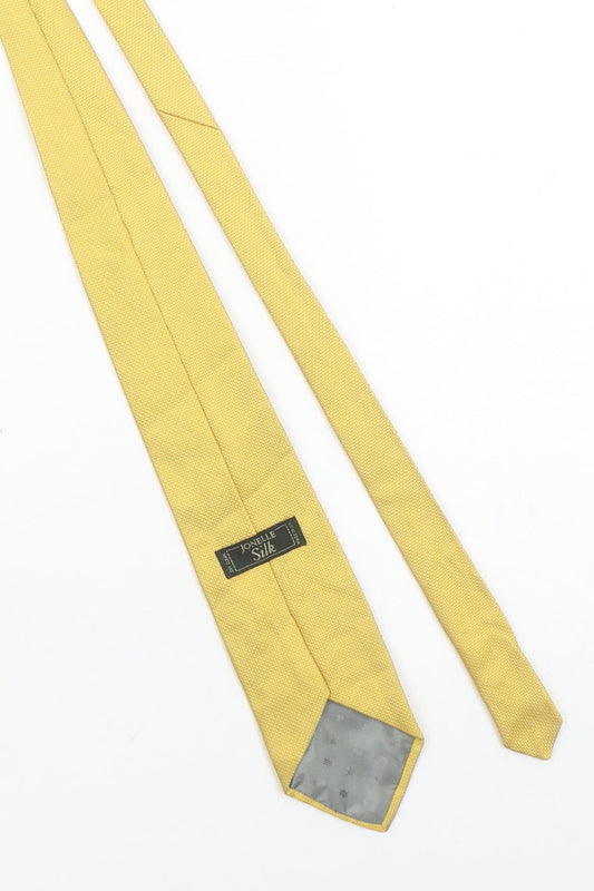 Jonelle Silk Yellow Men's Tie – 100% Silk Textured Classic Design