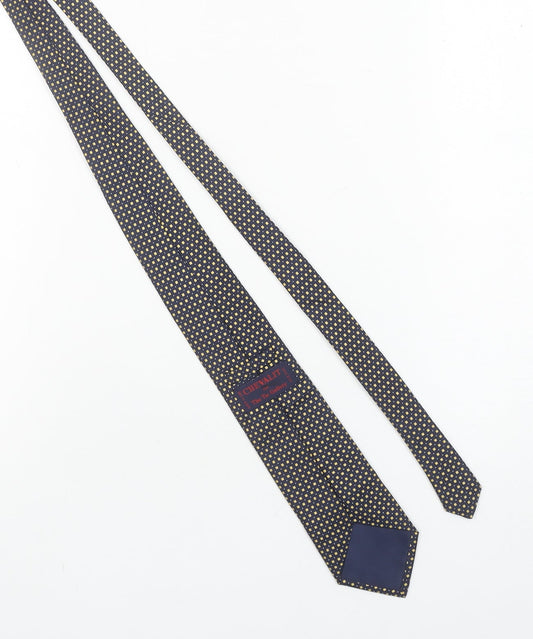 Chevalit Silk Blue and Yellow Geometric Men's Tie 176cm