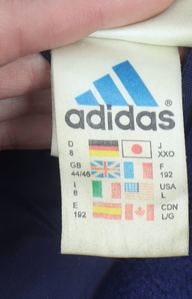 Adidas Men's Blue L Puffer Jacket Waterproof Nylon Polyester