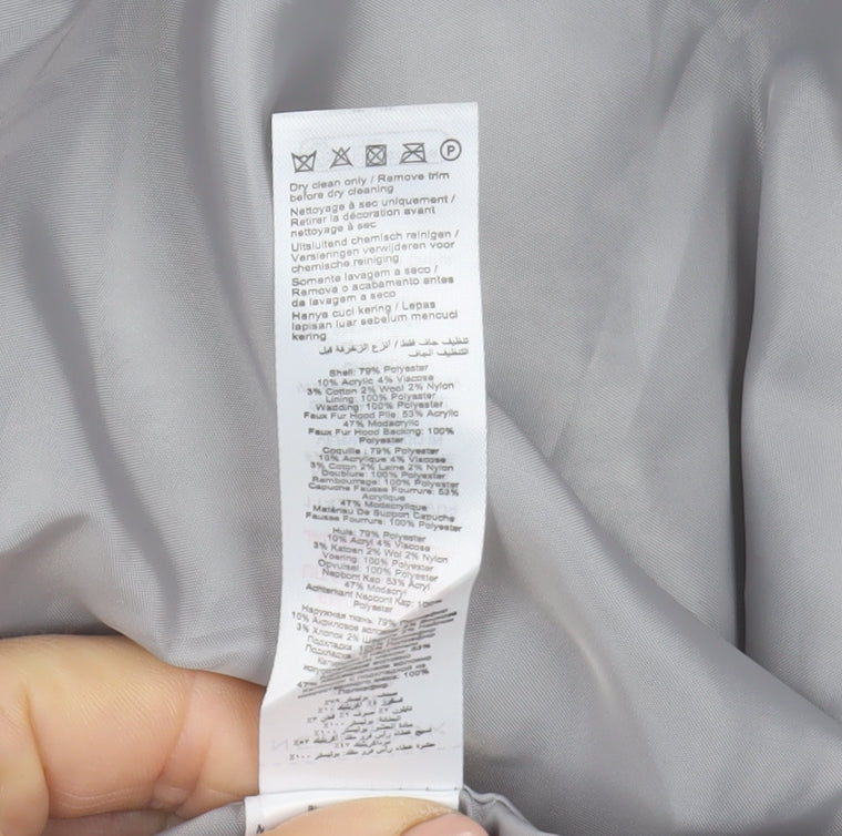 Womens UK Size 14 New Look Grey Overcoat