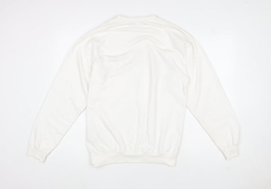 Mens UK Size S boohooMAN White Pullover Sweatshirt