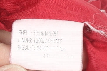 Womens UK Size 8 Pooh Red Quilted Coat