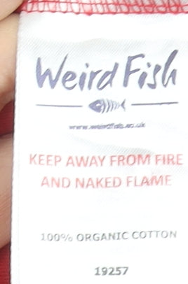 Weird Fish Men's Red Rugby 2022 Graphic Print XL Cotton T-Shirt