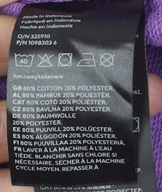 Additional view of H&M girls’ purple crew neck long sleeve pullover sweatshirt 12-14 years