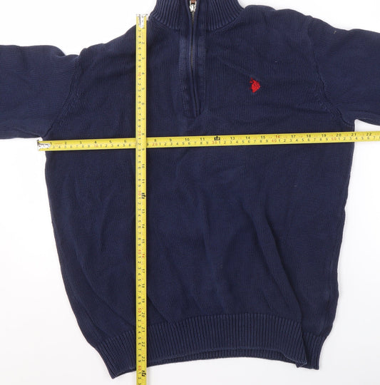 Womens UK Size M U.S. Polo Assn. Blue Pullover Sweatshirt