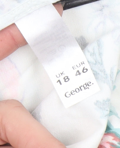 George Womens Multicoloured Floral Rain Coat Jacket Size 18