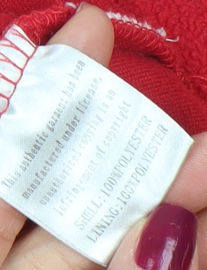 Virgin London Marathon Red Men's Medium 1/4 Zip Fleece Sweatshirt