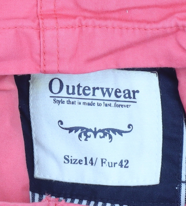 Dunnes Women Pink Cotton Hooded Parka Jacket Size 14