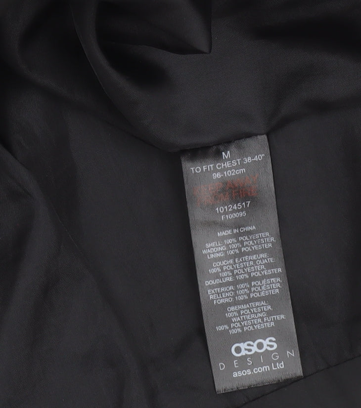 ASOS DESIGN Men's Black Hooded Puffer Jacket Size M Winter Coat